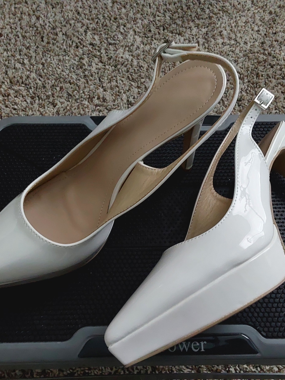 Women’s White Patent Slingback Heels